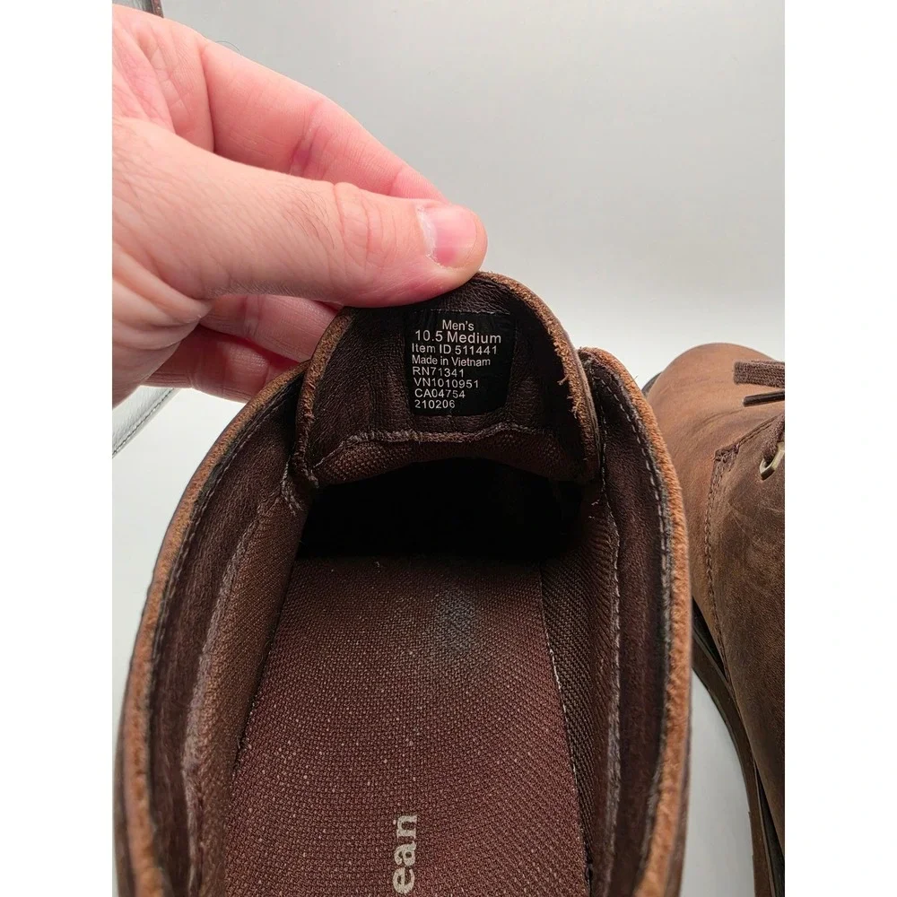LL Bean Mens Stonington Chukka Boots Brown Leather Mid Top Shoes 511441 Sz 10.5